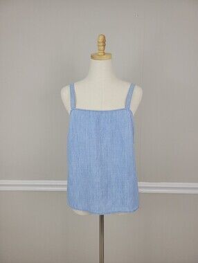 Madewell Indigo Light Blue Square Neck Sleevess Camisole Denim Tank Top